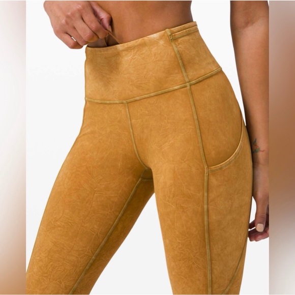 Lululemon Fast & Free Tight II 25" Ice Dye Non-Reflective Ice Wash Spiced Sz 12 - Picture 4 of 4